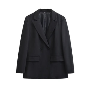 Stylish Double-Breasted Ladies' Blazer with Elegant Lapels