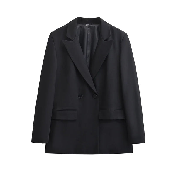 Stylish Double-Breasted Ladies' Blazer with Elegant Lapels