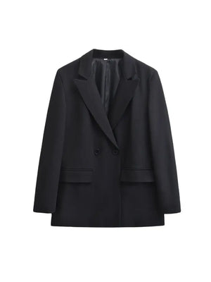 Stylish Double-Breasted Ladies' Blazer with Elegant Lapels