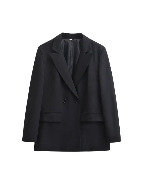 Stylish Double-Breasted Ladies' Blazer with Elegant Lapels