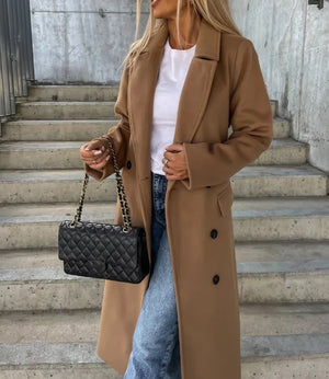 Elegant Women's Timeless Double-Breasted Coat