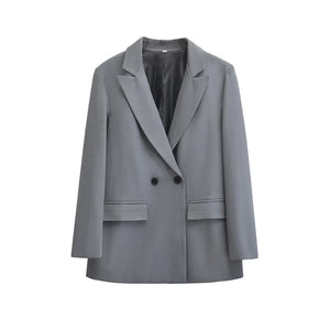 Stylish Double-Breasted Ladies' Blazer with Elegant Lapels