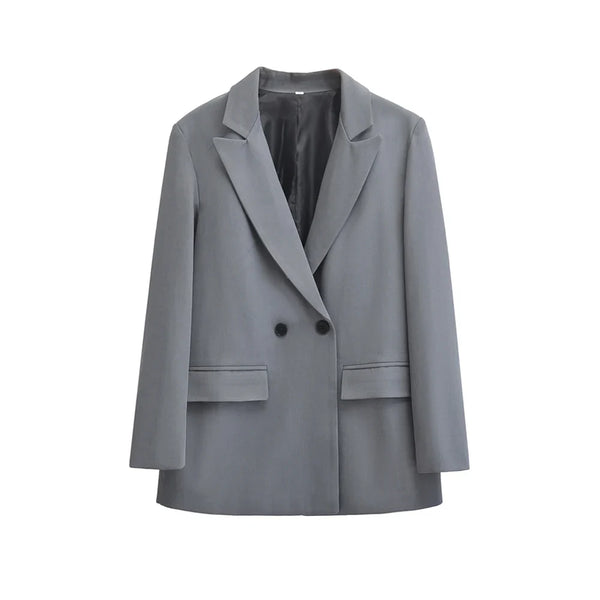 Stylish Double-Breasted Ladies' Blazer with Elegant Lapels