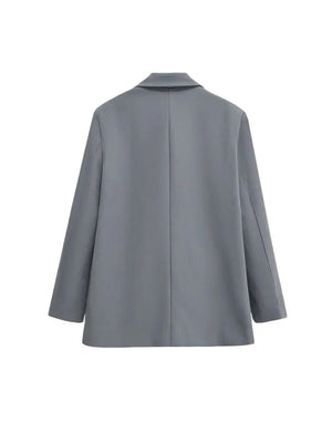 Stylish Double-Breasted Ladies' Blazer with Elegant Lapels