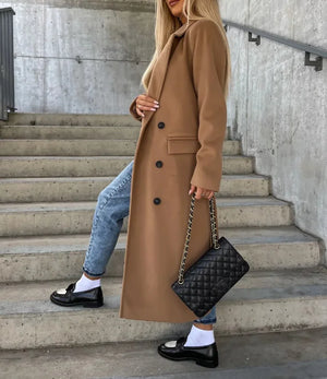 Elegant Women's Timeless Double-Breasted Coat