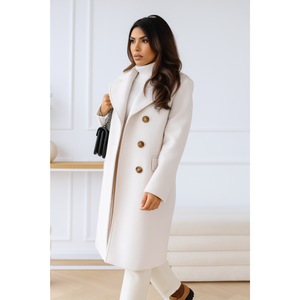 Chic Women's Long Loose Coat | Button-Down Design