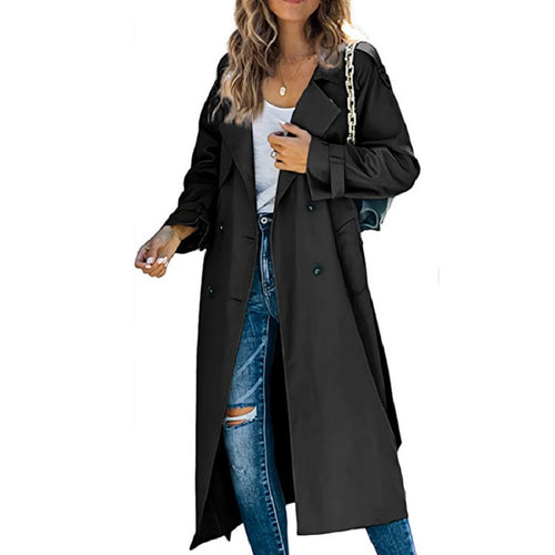Stylish Women's Long Trench Coat - Elegant Design