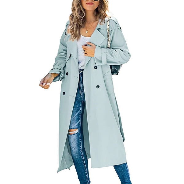 Stylish Women's Long Trench Coat - Elegant Design