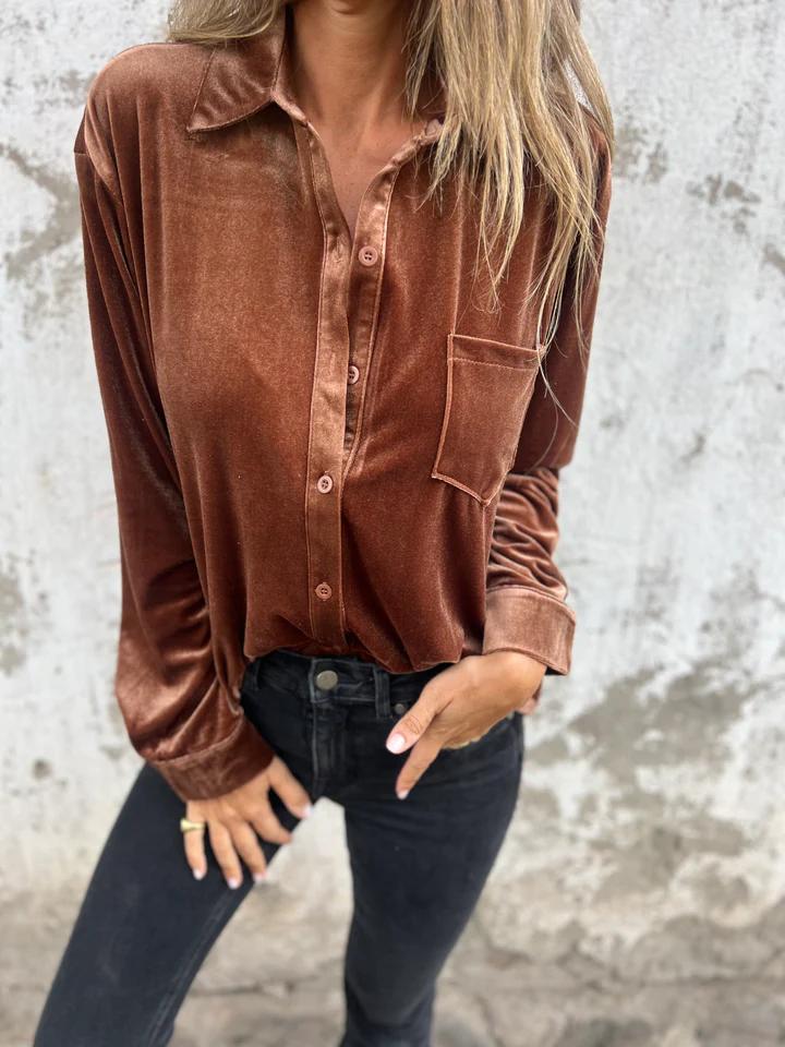 Luxurious Velvet Shirt | Trendy Autumn Style 2025