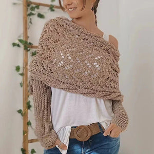 Stylish Boho Knitted Wrap – Cozy and Versatile for All Seasons